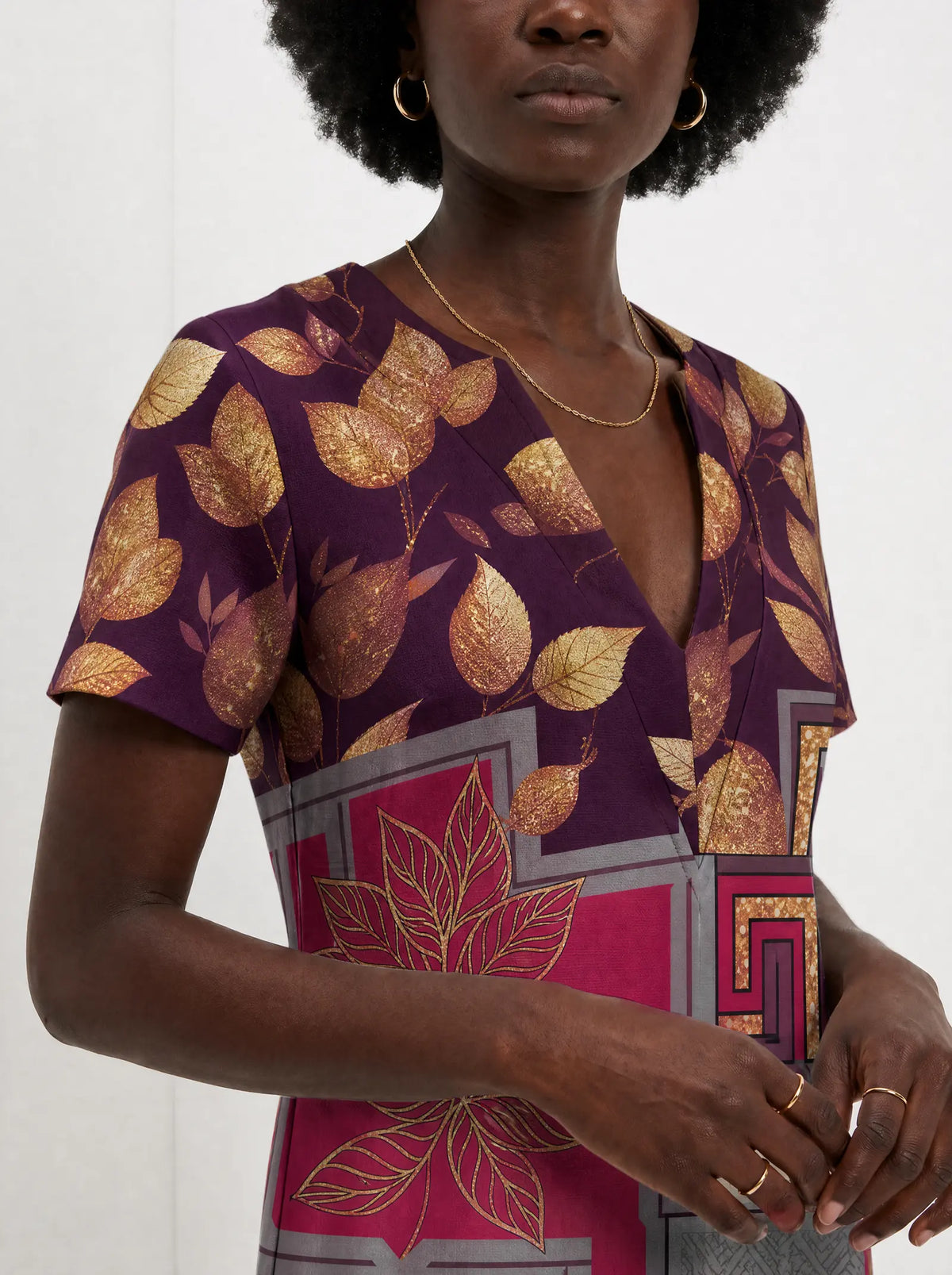 "Vuli" Short Sleeve Maxi Dress — on model