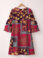 "Vuli" Stacked Ruffle Sleeve Dress