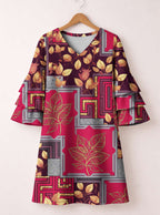 "Vuli" Stacked Ruffle Sleeve Dress