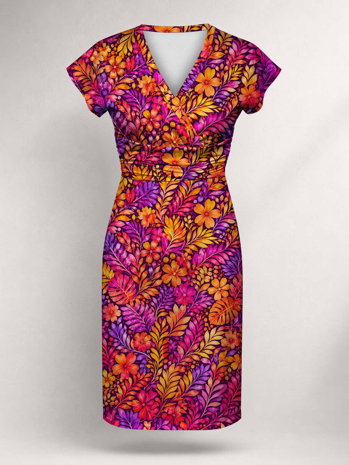 "Waridi" Cap Sleeve Midi Dress