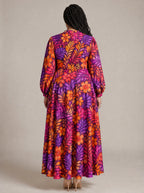 "Waridi" Puff Sleeve Maxi Dress