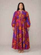 "Waridi" Puff Sleeve Maxi Dress