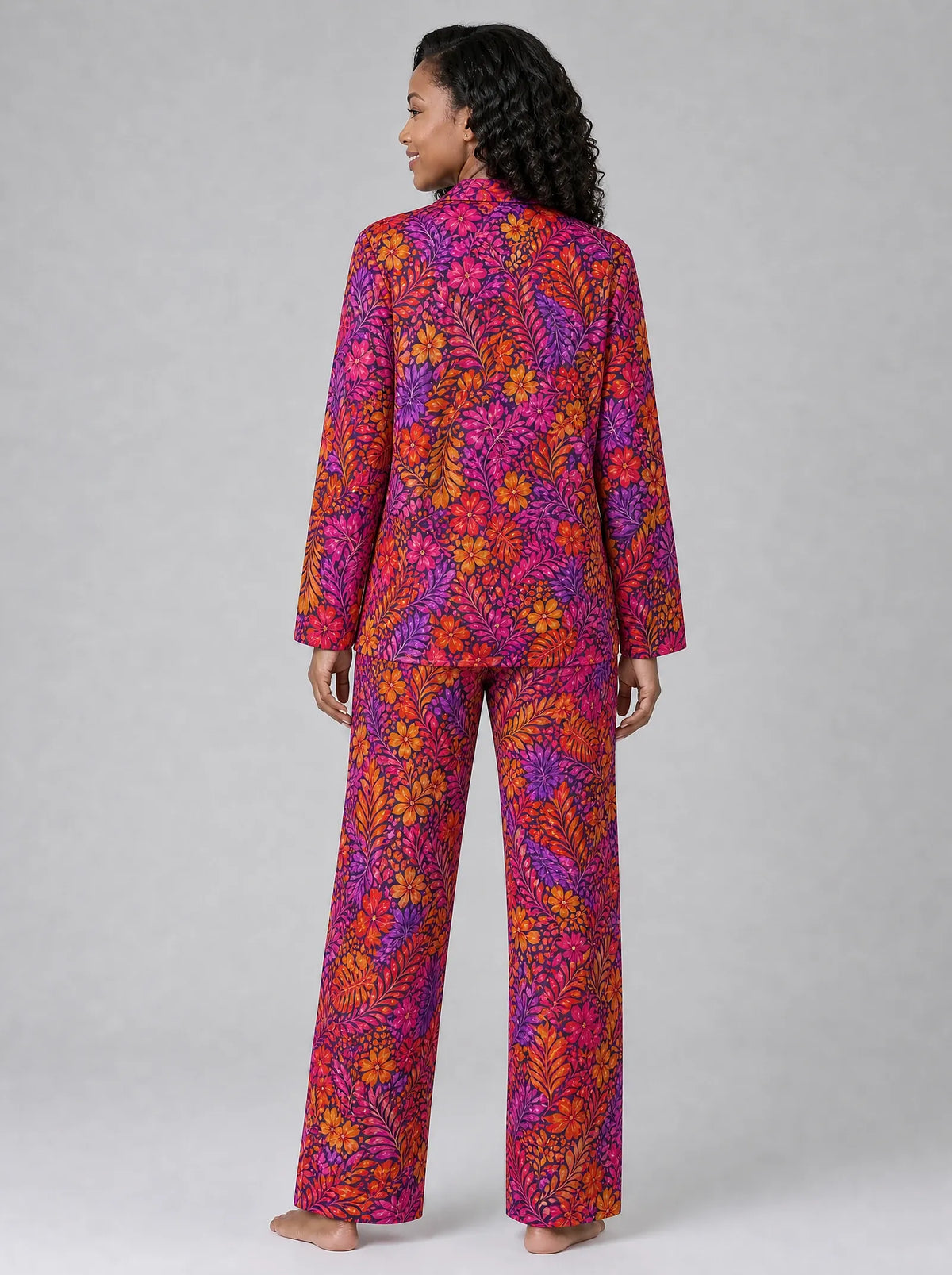 "Waridi" Pajama Set — back view on model