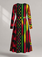 "Watu" Viscose Midi Dress — back view