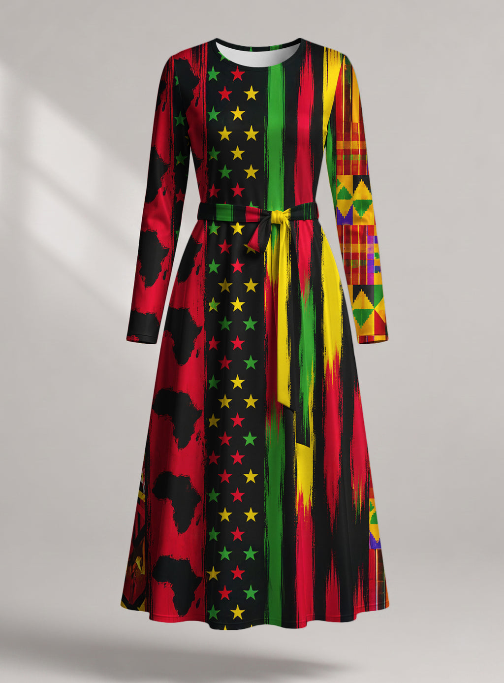 "Watu" Viscose Midi Dress — front view