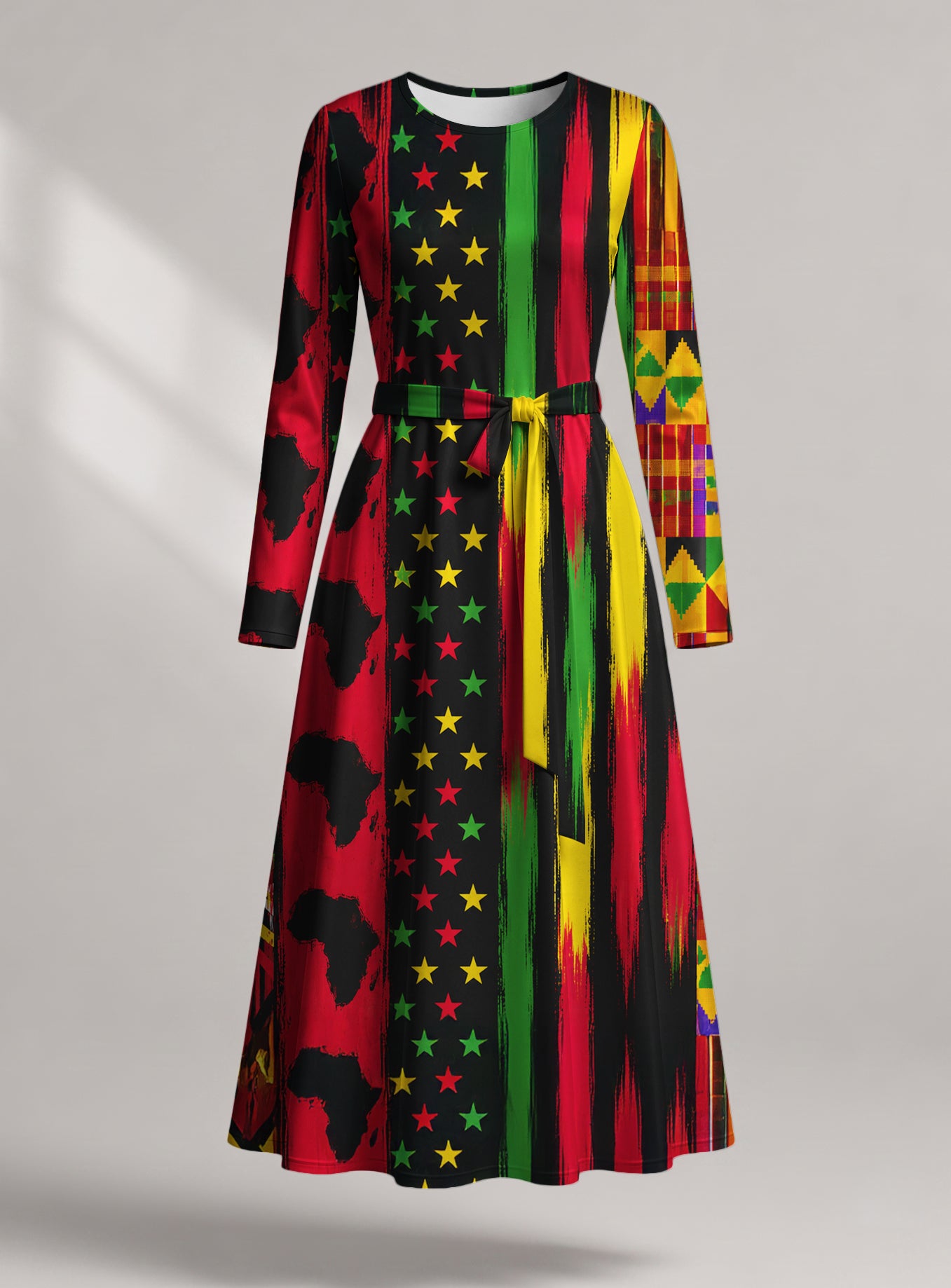 "Watu" Viscose Midi Dress — front view