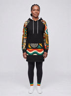 "Weusi" Hoodie Dress — front view on model, styled with the matching leggings