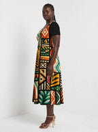 "Weusi" Sweetheart Midi Dress — side view on model