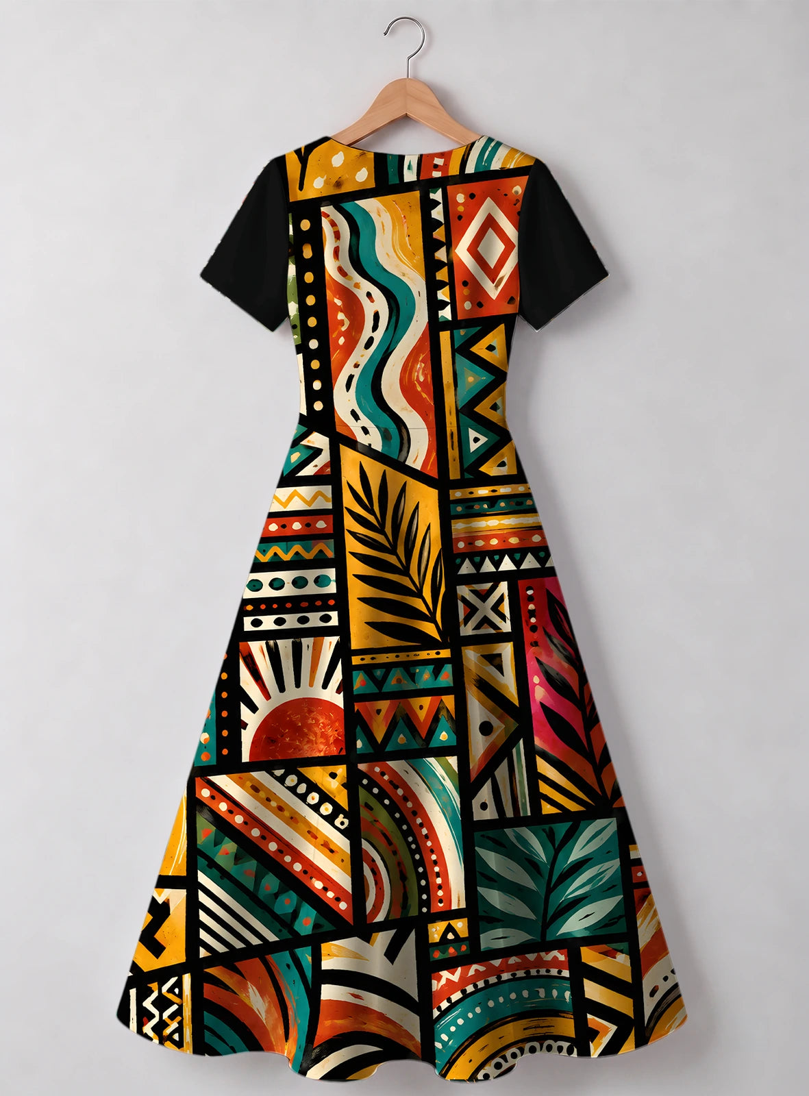 "Weusi" Sweetheart Midi Dress — back flat
