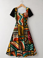 "Weusi" Sweetheart Midi Dress — front flat