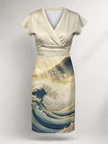 "Wimbi" Cap Sleeve Midi Dress