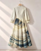 "Wimbi" Long Puff Sleeve Dress