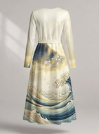 "Wimbi" Viscose Midi Dress — back view