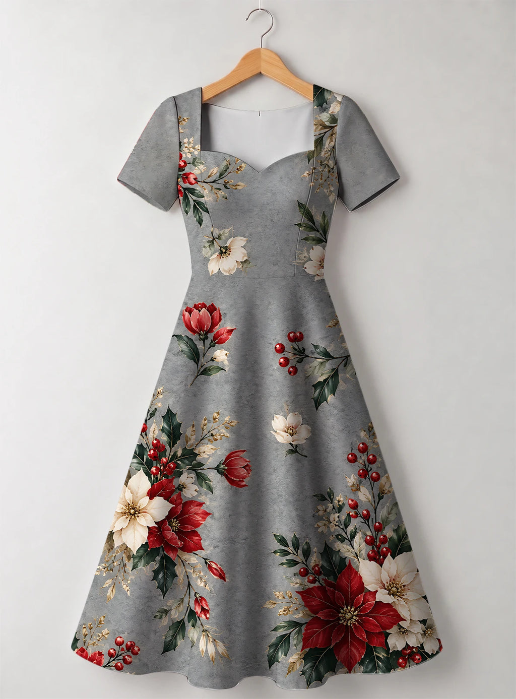 "Wingu" Sweetheart Midi Dress — front flat
