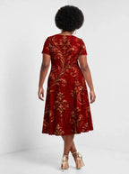 "Wokovu" Sweetheart Midi Dress — back view on model