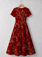 "Wokovu" Sweetheart Midi Dress — back flat