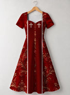 "Wokovu" Sweetheart Midi Dress — front flat