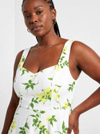 "Yasmini" Corset Dress — close-up of the sweetheart neckline and shoulder strap