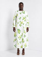 "Yasmini" Long Sleeve Maxi Dress — front view on model