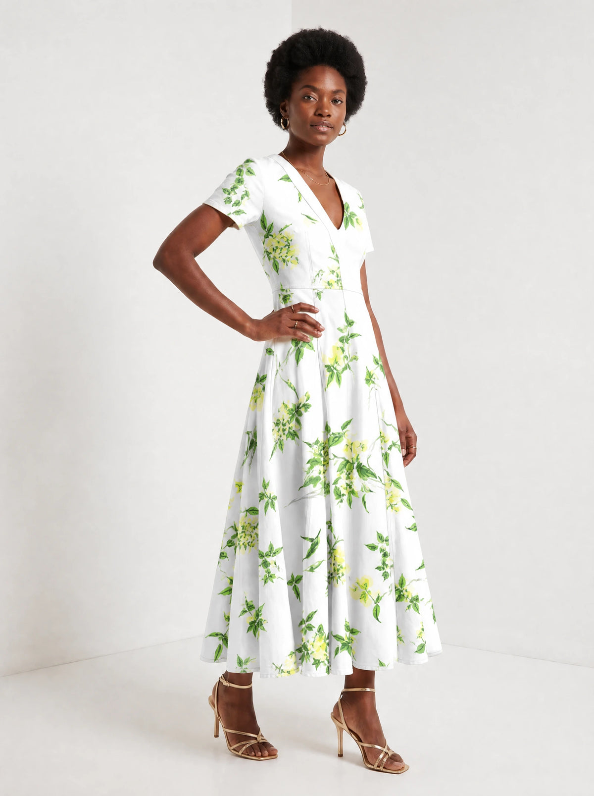 "Yasmini" Short Sleeve Maxi Dress — full body