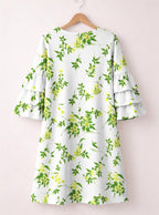 "Yasmini" Stacked Ruffle Sleeve Dress