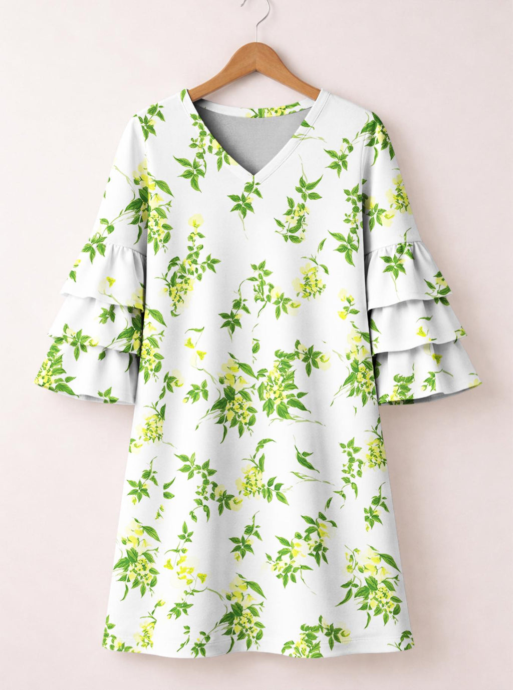"Yasmini" Stacked Ruffle Sleeve Dress