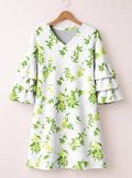 "Yasmini" Stacked Ruffle Sleeve Dress