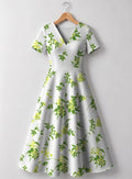 "Yasmini" V Neck Midi Dress