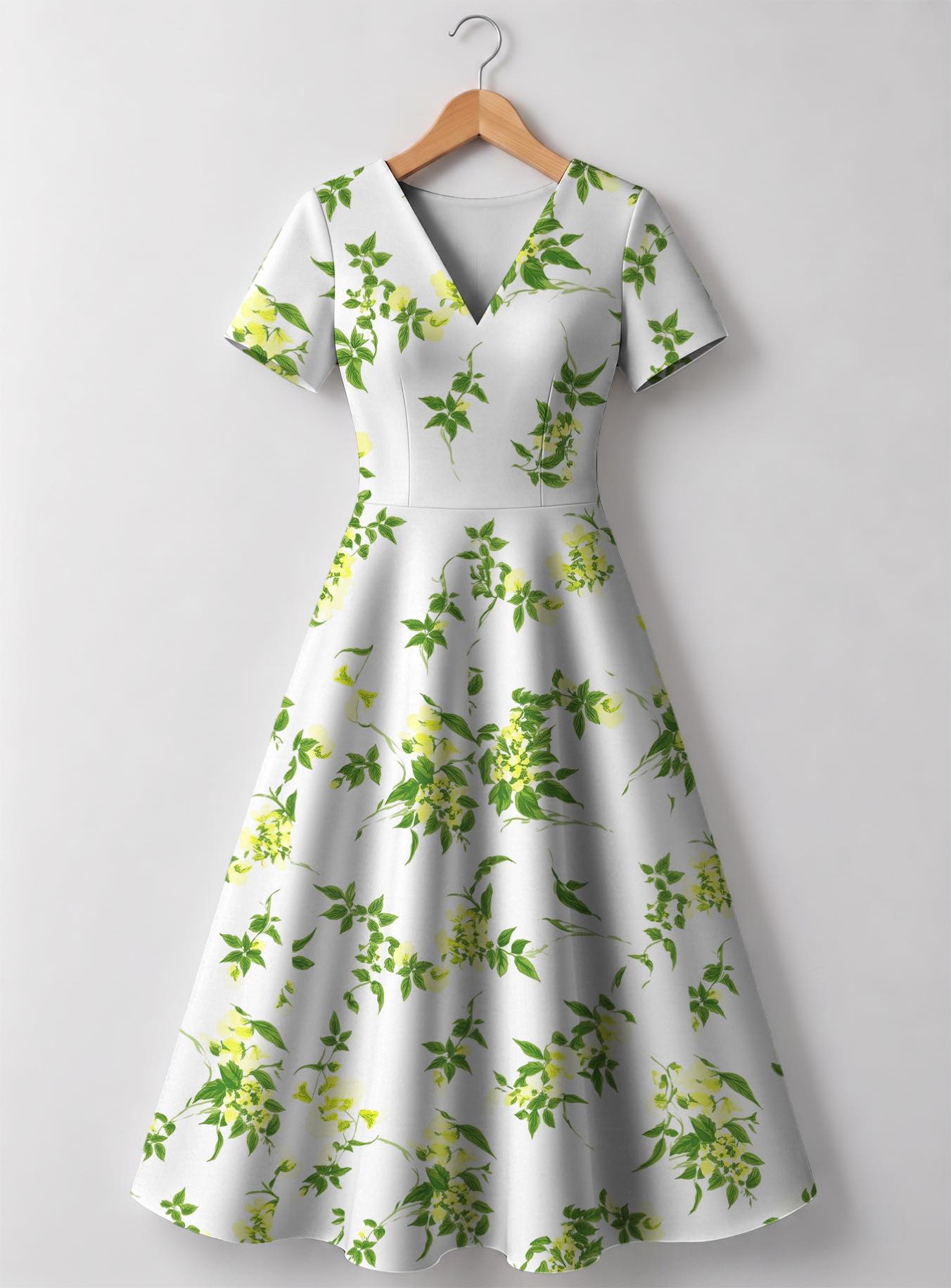 "Yasmini" V Neck Midi Dress