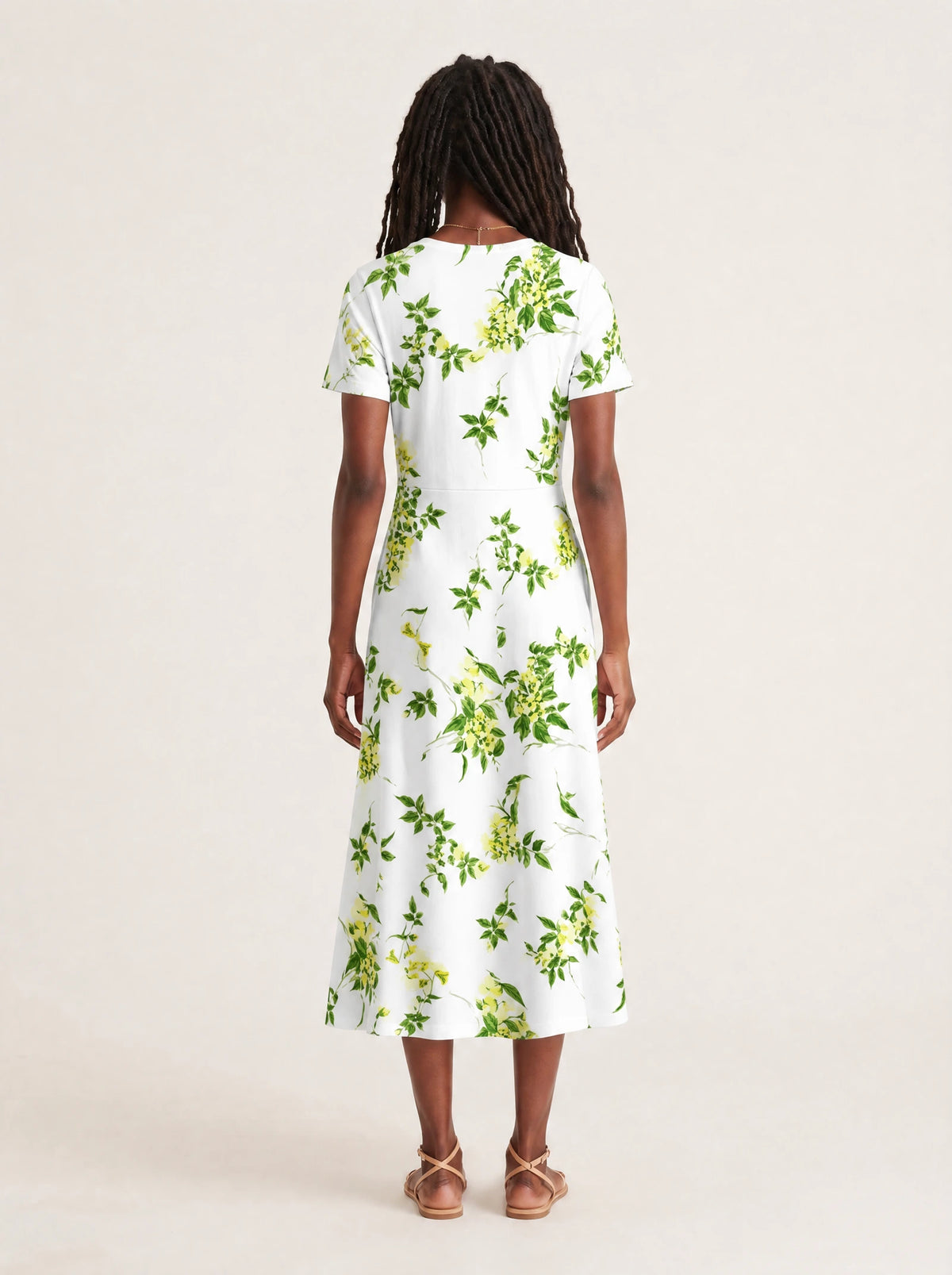 "Yasmini" V Neck Midi Dress — side