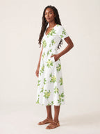 "Yasmini" V Neck Midi Dress — full body
