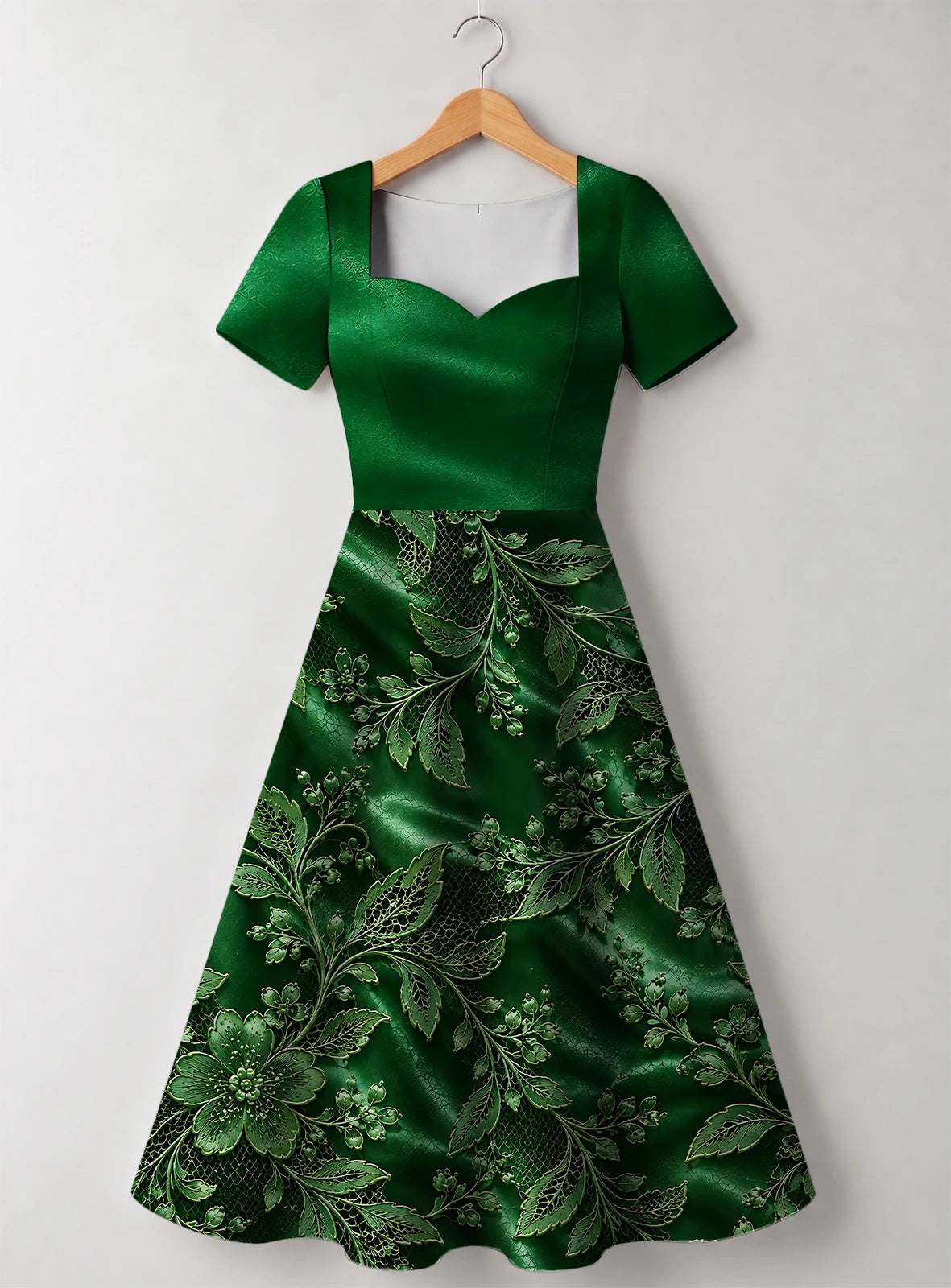 "Zabarajadi" Sweetheart Midi Dress — front flat