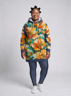 "Zafarani" Hoodie Dress — front view on model, styled with the matching leggings