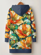 "Zafarani" Hoodie Dress — back flat