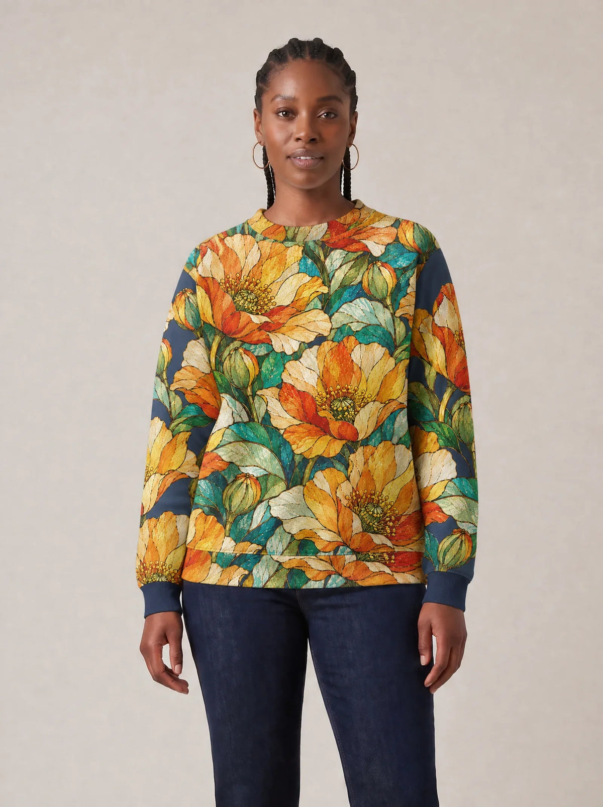 "Zafarani" Sweatshirt — front view on model