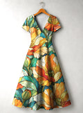 "Zafarani" V Neck Midi Dress Promo