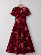"Zahabu" Sweetheart Midi Dress — back view