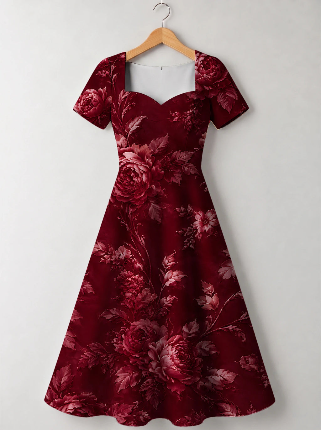 "Zahabu" Sweetheart Midi Dress — front view