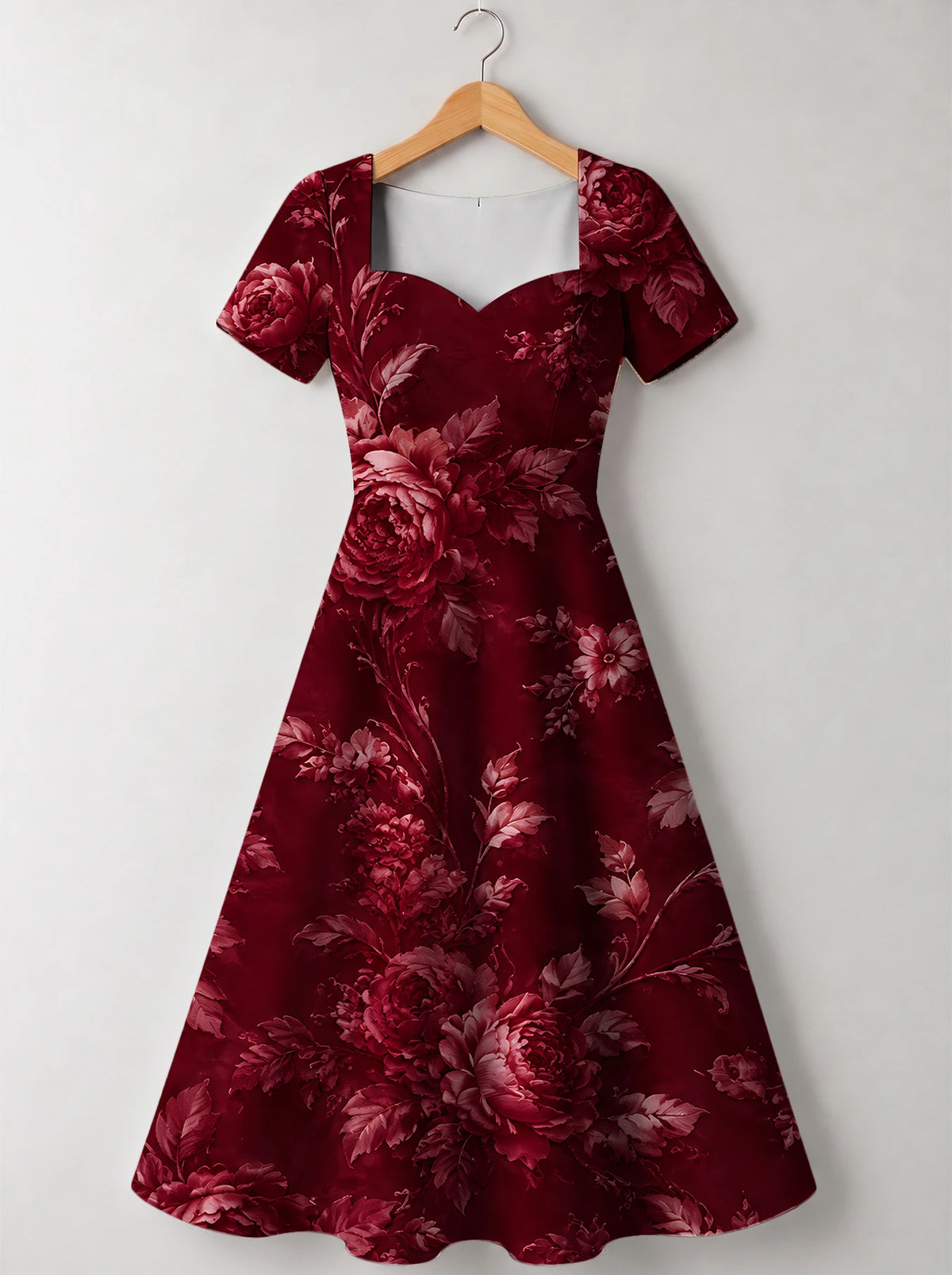 "Zahabu" Sweetheart Midi Dress — front view
