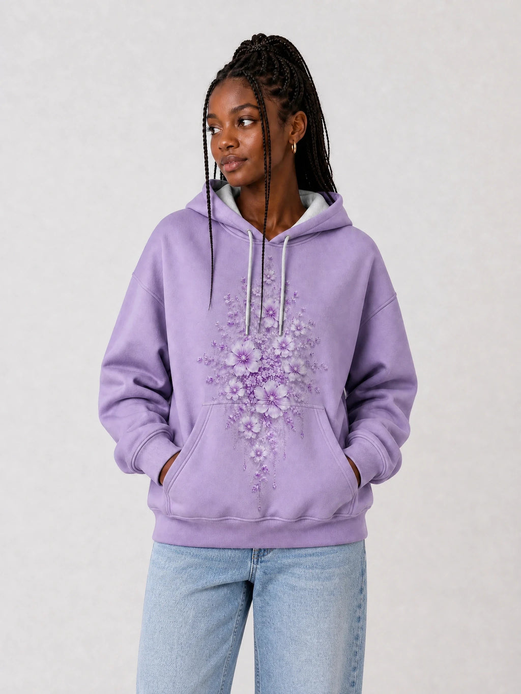 "Zambarau" Hoodie — front view on model