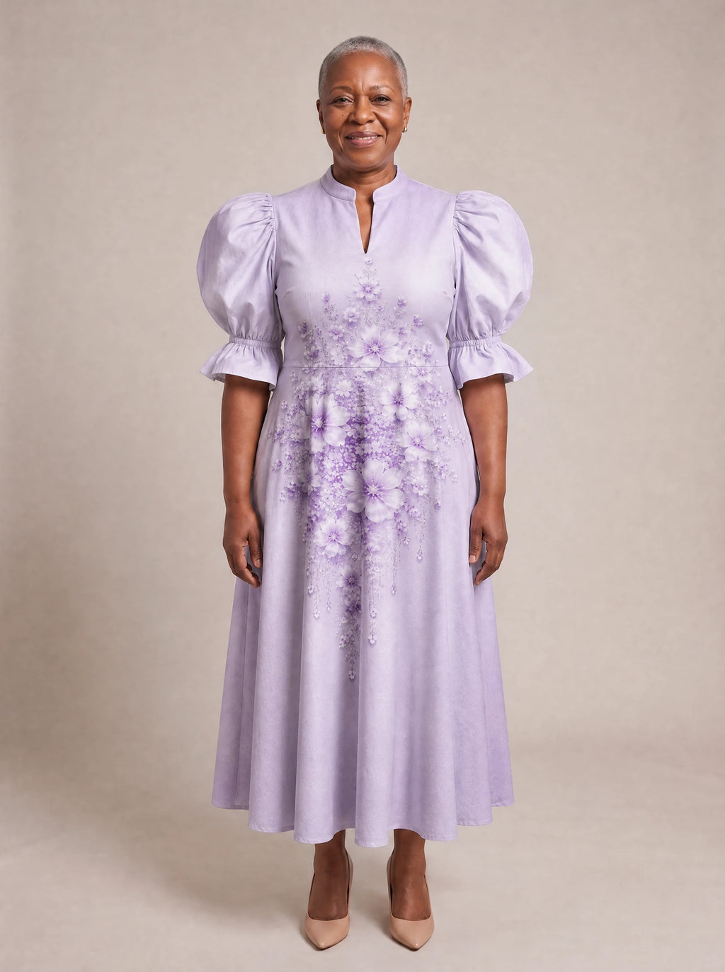 "Zambarau" Puff Sleeve Dress