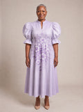 "Zambarau" Puff Sleeve Dress