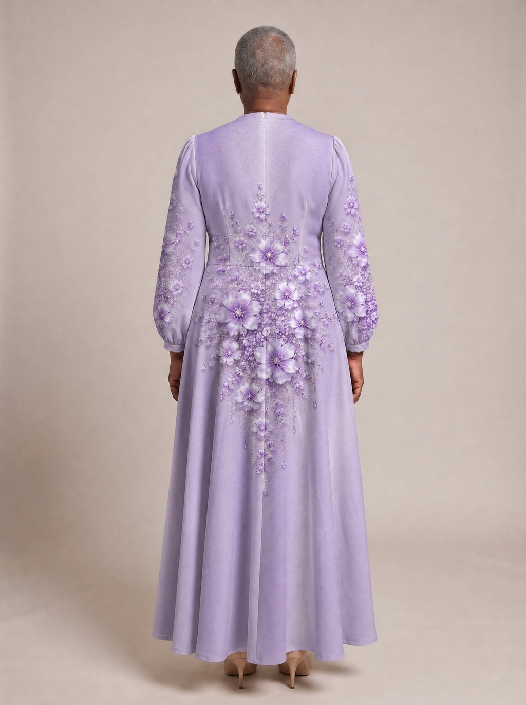 "Zambarau" Puff Sleeve Maxi Dress
