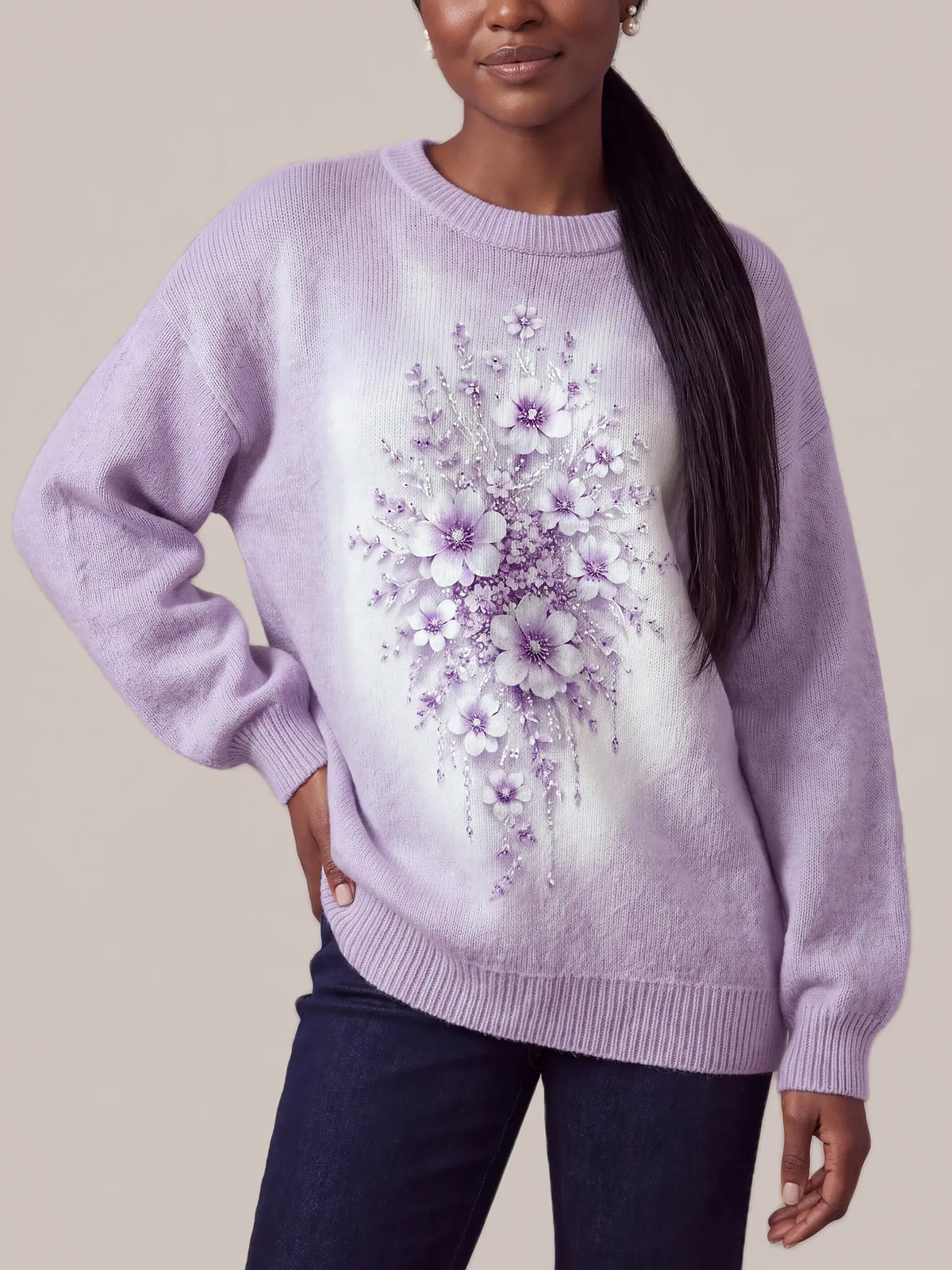 "Zambarau" Sweatshirt — styled view on model