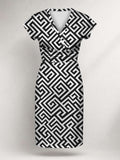 "Zamu" Cap Sleeve Midi Dress