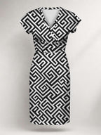 "Zamu" Cap Sleeve Midi Dress
