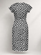 "Zamu" Cap Sleeve Midi Dress