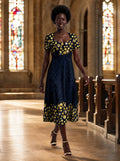 "Zawadi" Sweetheart Midi Dress