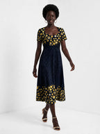 "Zawadi" Sweetheart Midi Dress