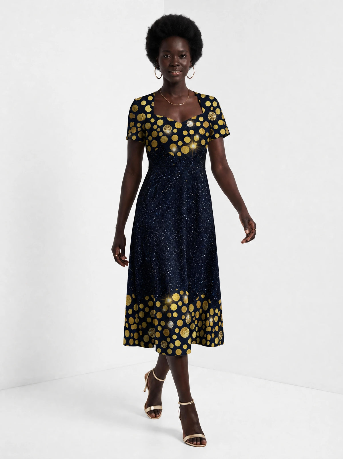 "Zawadi" Sweetheart Midi Dress
